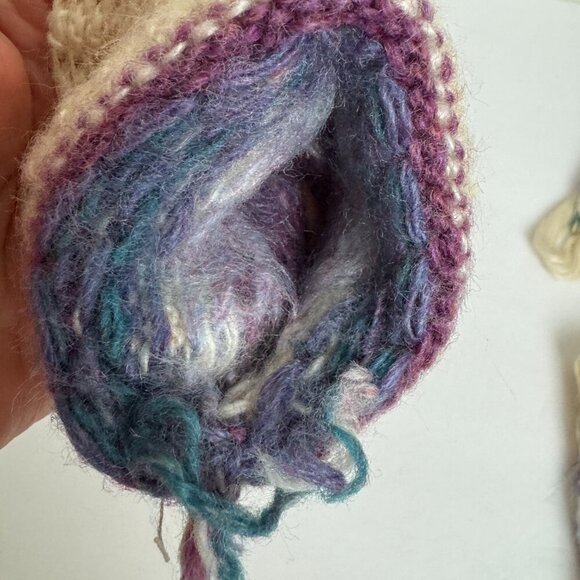 Vintage Knitted  Set of 3 Scarf Hat Beret Gloves NORDIC STYLE  Winter - Picture 3 of 14